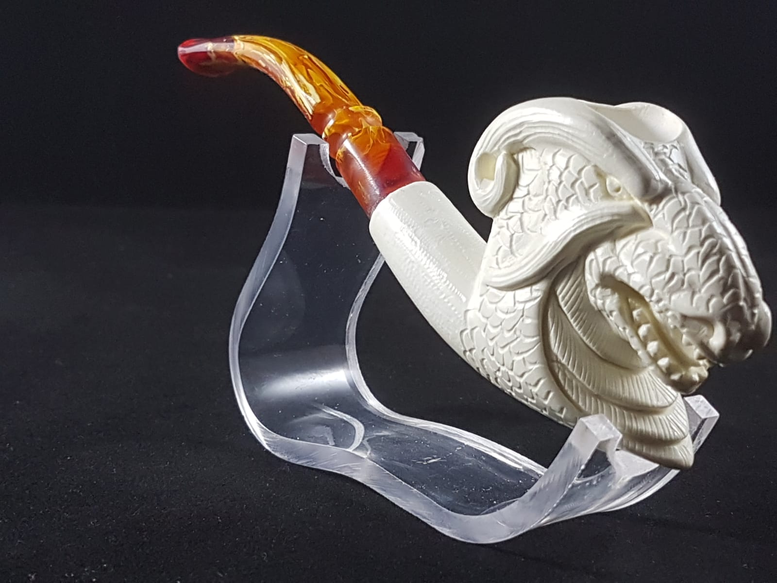 Hand Carved Ram Meerschaum Pipe - Vienna Meerschaum