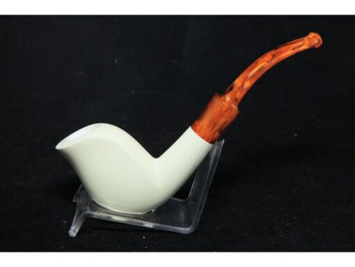 Deluxe Hand Carved Cobra Smooth Meerschaum Pipe