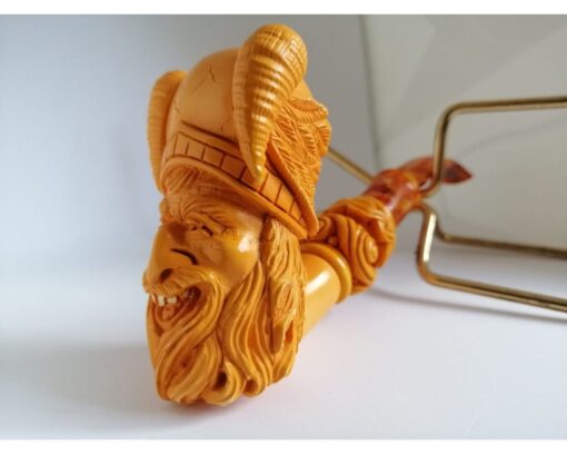 Viking Pipe, Meerschaum Pipe, The Block Meerschaum, Hand Carved Meerschaum Pipe, Turkish Meerschaum, 100% Solid Block Meerschaum Pipe