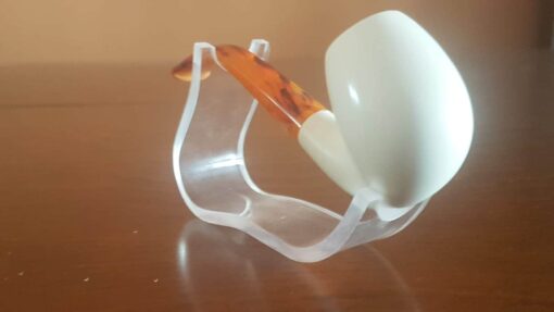 Egg Full Bent Stem Meerschaum Pipe, Unsmoked Pipe, Block Meerschaum