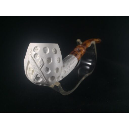 Masonic Pipe, Classic Design Masonic Pipe Large Size, Large Size Pipe, Hand Carved Meerschaum Pipe, 100% Solid Block Meerschaum Pipe