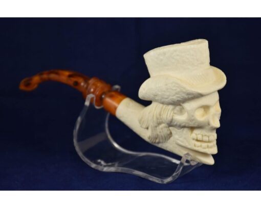 Death's Head Terrifying Artwork Pipe, Skull Pipe, Meerschaum Pipes, Artisan Pipes, Block Meerschaum, Turkish Meerschaum, Skull pipe