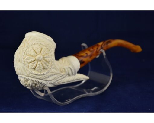 Embossed Floral Meerschaum Pipe, Meerschaum Pipe, Handmade Meerschaum Pipes, Artisan Pipes, Block Meerschaum