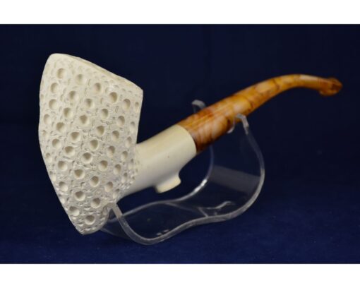 Lattice Pickaxe Meerschaum Pipe, Meerschaum Pipe, Handmade Meerschaum Pipes, Artisan Pipes, Block Meerschaum