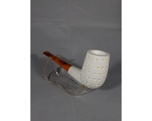 Lattice Billiard Meerschaum Pipe, Unsmoked Block Meerschaum, Meerschaum Pipe, Handmade Meerschaum Pipes, Artisan Pipes, Block Meerschaum