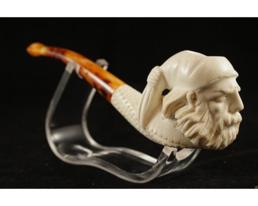 Bearded Man Meerschaum Pipe, Handmade Meerschaum Pipes, Artisan Pipes, Block Meerschaum, Turkish Meerschaum, Figural Pipes, Serious Man