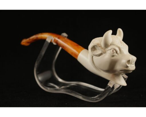 Cow Meerschaum Pipe, Handmade Meerschaum Pipes, Artisan Pipes, Block Meerschaum, Turkish Meerschaum, Figural Pipes