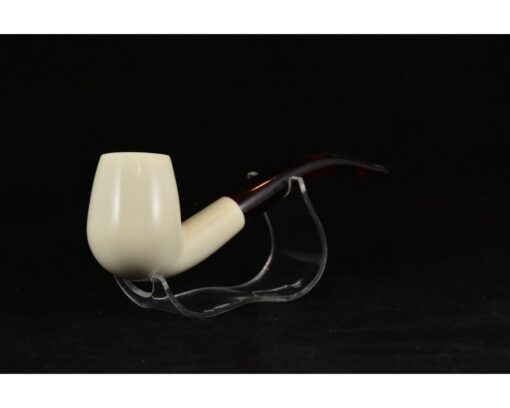 Classic Black Stem Smooth Pipe, Meerschaum Pipe, Handmade Meerschaum Pipes, Artisan Pipes, Handmade Art, Block Meerschaum, Churchwarden