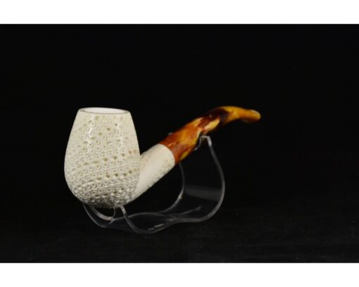 Bent Lattice Pipe, Meerschaum Pipe, Handmade Meerschaum Pipes, Artisan Pipes, Handmade Art, Block Meerschaum