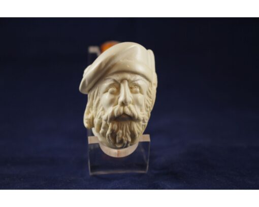 Bearded French Man Meerschaum Pipe, Artist Pipe, Handmade Meerschaum Pipes, Artisan Pipes, Block Meerschaum, Turkish Meerschaum