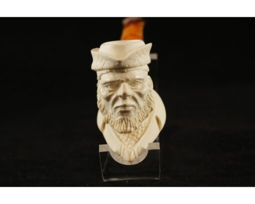 Bearded Man with Hat Meerschaum Pipe, Handmade Meerschaum Pipes, Artisan Pipes, Block Meerschaum