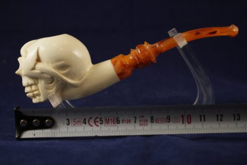 Death's Head Meerschaum Pipe, Handmade Meerschaum Pipes, Artisan Pipes, Block Meerschaum