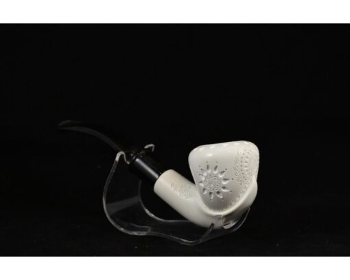 Handcarved Embossed Floral Meerschaum Pipe, Embossed Meerschaum Pipe, Unsmoked Block Meerschaum, Meerschaum Pipe, Artisan Pipes, Turkish Meerschaum, Block Pipe