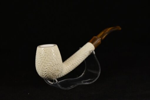 Bent Lattice Classic Meerschaum Pipe, Unsmoked Block Meerschaum, Meerschaum Pipe, Handmade Meerschaum Pipes, Artisan Pipes, Block Meerschaum