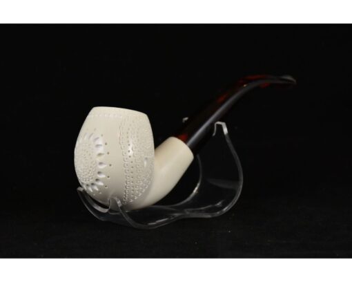 Hand Carved Lattice Classic Pipe, Meerschaum Pipe, Unsmoked Block Meerschaum, Classical Meerschaum, Unsmoked Pipe, Artisan Pipes, Block Meerschaum