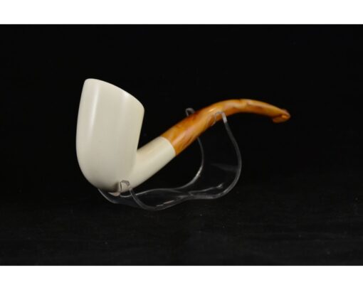 Half Bent Freehand Smooth Pipe, Freehand Pipe, Unsmoked Block Meerschaum, Meerschaum Pipe, Handmade Meerschaum Pipes, Artisan Pipes, Block Meerschaum