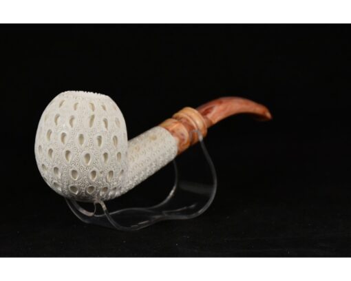 Classic Meerschaum Lattice Pipe, Unsmoked Block Meerschaum, Meerschaum Pipe, Handmade Meerschaum Pipes, Artisan Pipes, Block Meerschaum