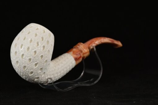 Classic Meerschaum Lattice Pipe, Unsmoked Block Meerschaum, Meerschaum Pipe, Handmade Meerschaum Pipes, Artisan Pipes, Block Meerschaum