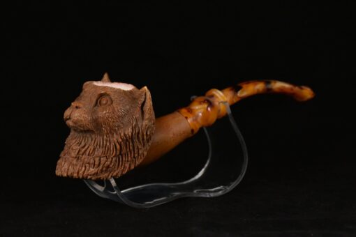 Lynx Meerschaum Pipe, Handmade Meerschaum Pipes, Artisan Pipes, Block Meerschaum, Turkish Meerschaum, Animal Pipe, Figural Pipes