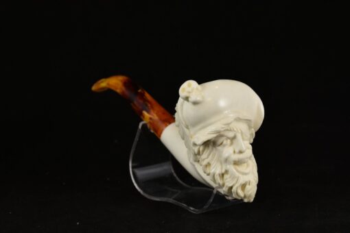 Handmade Pirate Man Pipe, Pirate Pipe, Meerschaum Pipe, Handmade Meerschaum Pipes, Artisan Pipes, Block Meerschaum, Turkish Meerschaum