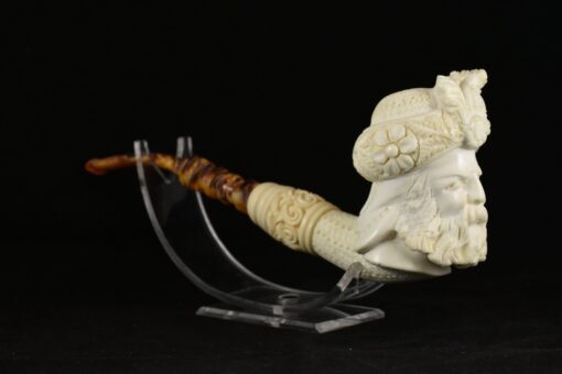 Long Stem Sultan Meerschaum Pipe, Unsmoked Block Meerschaum, Meerschaum Pipe, Artisan Pipes, Turkish Meerschaum, Block Meerschaum