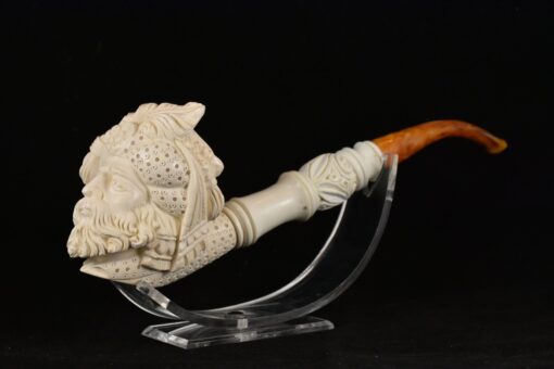 Long Stem Ottoman Empire Meerschaum Pipe, Sultan Pipe, Unsmoked Block Meerschaum, Meerschaum Pipe, Artisan Pipes, Turkish Meerschaum