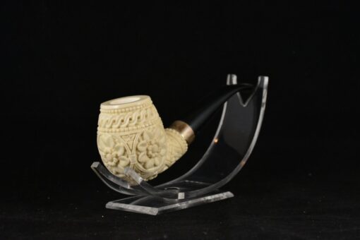 Embossed Floral Meerschaum Pipe, Meerschaum Pipe, Handmade Meerschaum Pipes, Artisan Pipes, Block Meerschaum, Turkish Meerschaum