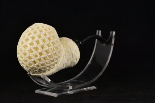 Nosewarmer Meerschaum Pipe, Lattice Pipe, Egg Lattice Pipe, Meerschaum Pipe, Handmade Meerschaum Pipes, Artisan Pipes, Block Meerschaum