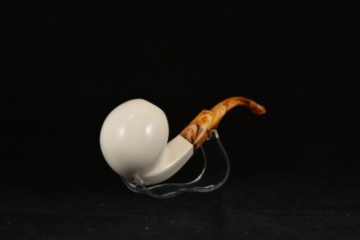 Bowl Smooth Pipe, Half Bent Smooth Pipe, Meerschaum Pipe, Handmade Meerschaum Pipes, Artisan Pipes, Handmade Art, Block Meerschaum