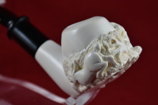 Hand Carved Lion Pipe, Hand-Carved Meerschaum Pipe, Block Meerschaum, Unsmoked Meerschaum