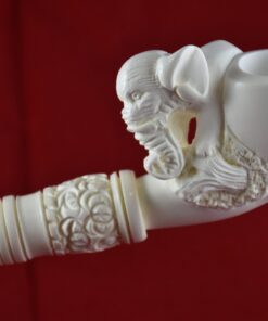 Hand-Carved Elephant Meerschaum Pipe