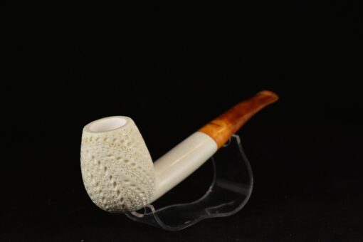 Half Bent Lattice Classic Meerschaum Pipe, Block Meerschaum, Meerschaum Pipe, Handmade Meerschaum Pipes, Artisan Pipes, Block Meerschaum