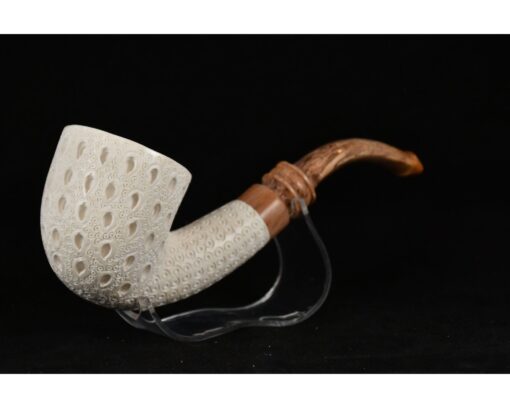 Lattice Classic Meerschaum Pipe, Unsmoked Block Meerschaum, Meerschaum Pipe, Handmade Meerschaum Pipes, Artisan Pipes, Block Meerschaum