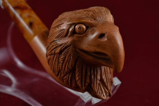 Hand-Carved Eagle Head Meerschaum Pipe, Eagle Meerschaum Pipe, Unsmoked Meerschaum