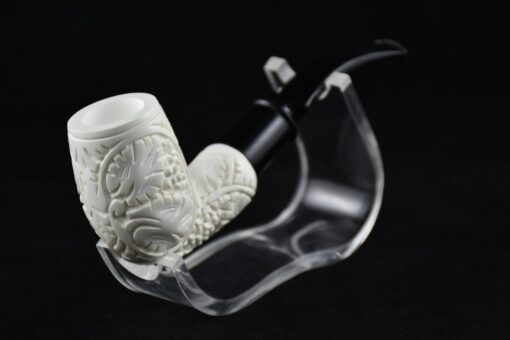 Embossed Floral Pipe, Classical Meerschaum Pipe, Meerschaum Pipe, Birthday Pipe, Hand Carved Pipe, Smoking Pipe