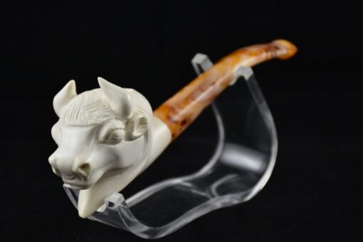 Cow Pipe from Block Meerschaum, Meerschaum Pipe, Birthday Pipe, Hand Carved and Handmade Pipe, Smoking Pipe