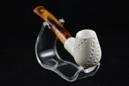 Bent Lattice Pipe, Classical Meerschaum Pipe, Meerschaum Pipe, Birthday Pipe, Hand Carved Pipe, Smoking Pipe, Lattice Pipe