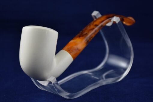 Smooth Meerschaum Pipe, Bent Stem Pipe, Classical Meerschaum Pipe, Meerschaum Pipe, Birthday Pipe, Hand Carved Pipe, Smoking Pipe