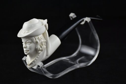 British Lady Pipe from Block Meerschaum, Meerschaum Pipe, Woman Figure Pipe, Hand Carved and Handmade Pipe, Smoking Pipe, Queen Pipe