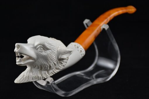 Werewolf Animal Pipe, Meerschaum Pipe, Figural Pipe, Birthday Pipe, Hand Carved and Handmade Pipe, Smoking Pipe, Wolf Pipe