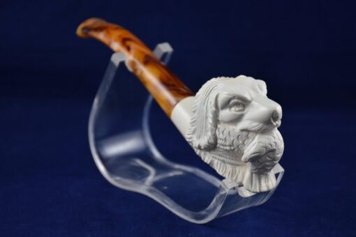 Hunting Dog Pipe from Meerschaum, Dog with a Fish in the Mouth Pipe, Meerschaum Pipe, Birthday Pipe, Handmade Pipe, Smoking Pipe