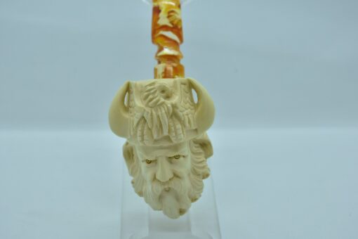 Viking Meerschaum Pipe, Vikings Pipe, Meerschaum Pipe, Viking Horns Pipe, Hand-Carved Pipe, Smoking Pipe, Pipe Master, Unsmoked Meerschaum