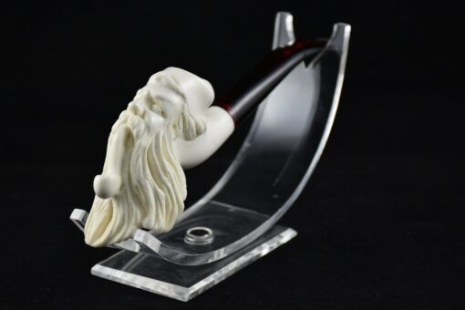 Bearded Man Smoking Meerschaum Pipe, Block Meerschaum, Meerschaum Pipe, Birthday Pipe, Hand Carved and Handmade Pipe, Smoking Pipe