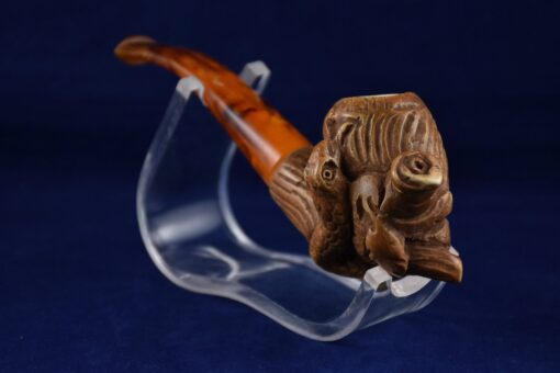 Frog Meerschaum Pipe, Handmade Pipe, Birthday Pipe, Hand Carved Pipe, Smoking Pipe, Figural Pipe, Animal Pipe, Master Pipe