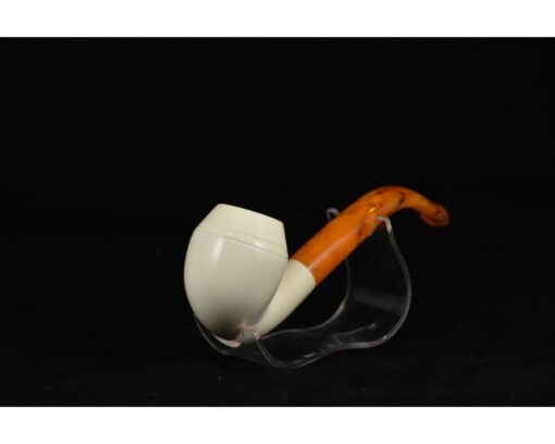 Classic Brown Stem Smooth Pipe, Pipe with Lines, Unsmoked Meerschaum, Meerschaum Pipe, Classical Pipes, Block Meerschaum, Genuine Meerschaum