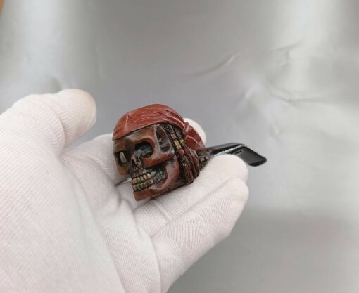 Pirate Skull Pipe, Briar Pipe, Acrylic Stem, Tobacco Pipe, Smoking Pipe